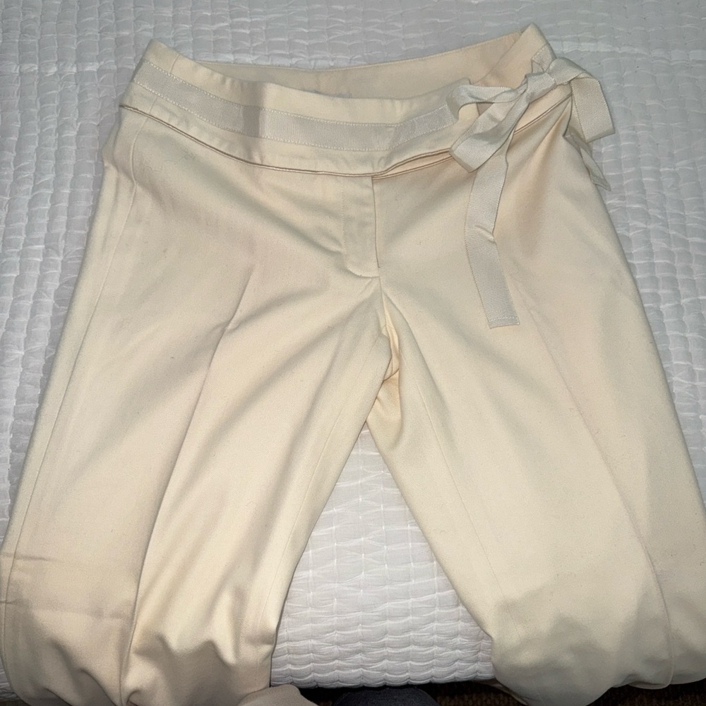 Banana Republic Martin Cut Cream Wool Pants, Size 8